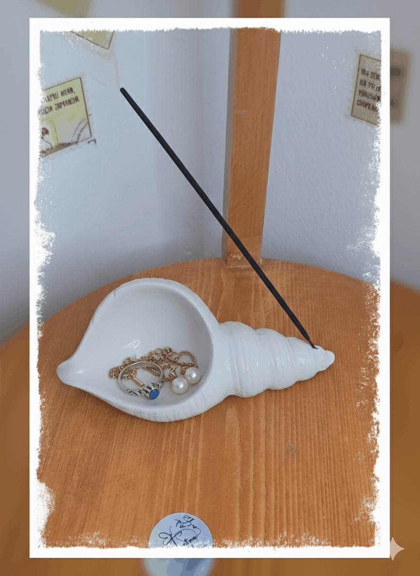 Deniz Kabuğu tütsü mumluk ve takı tabagi