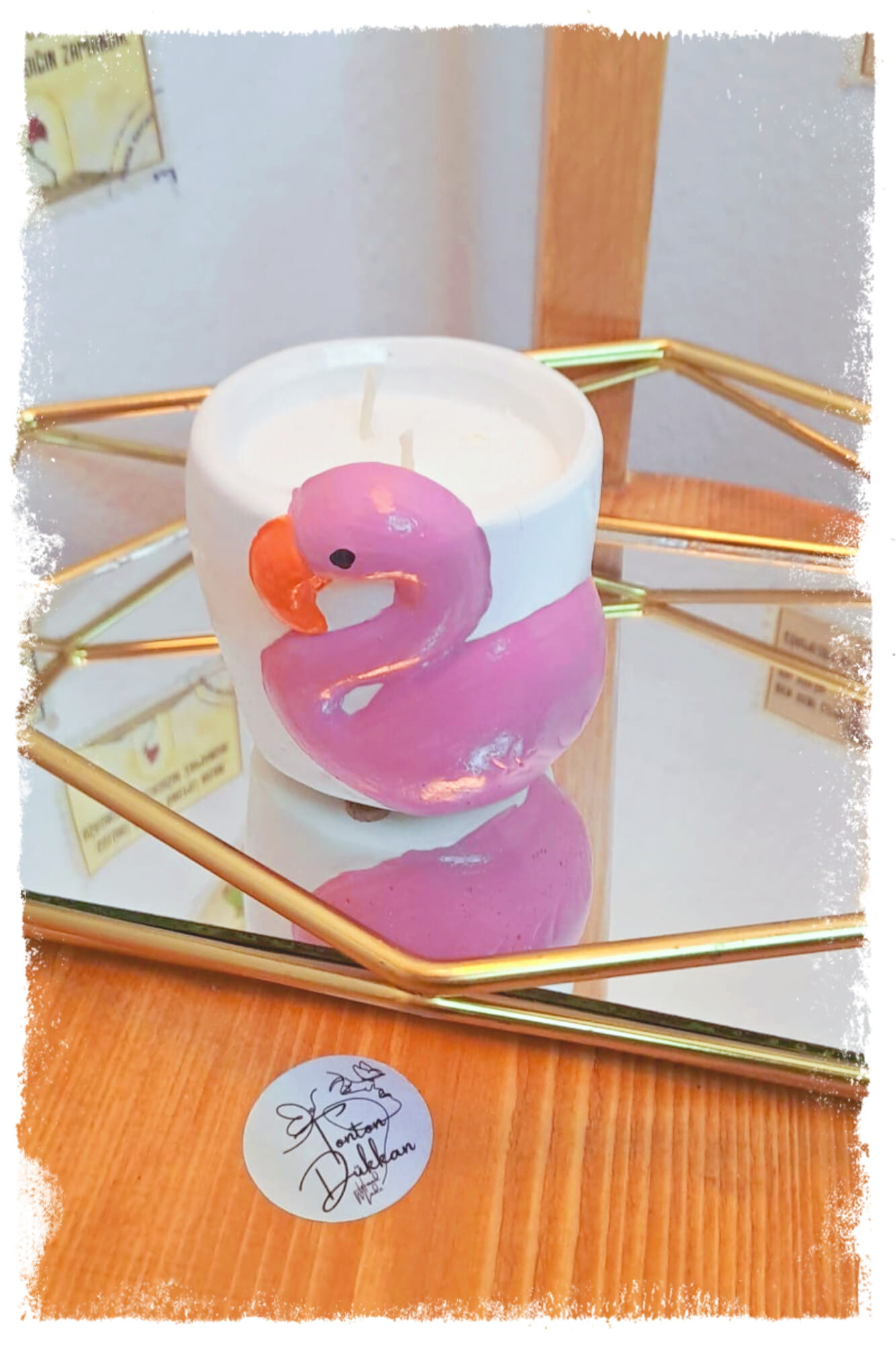 Flamingo saksı ve mumluk 